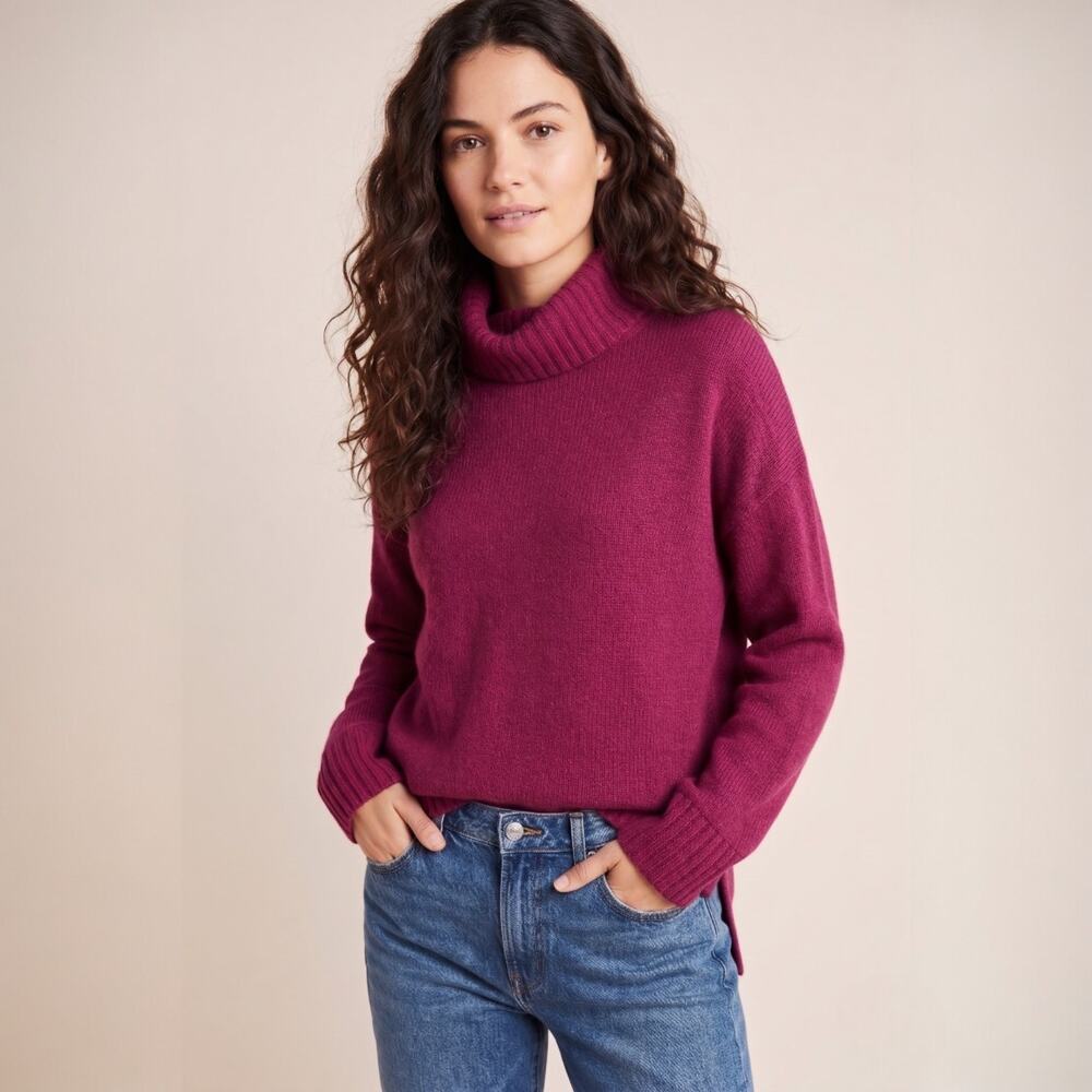 Anthropologie Blair Wool Blend Hi-Lo Turtleneck Sweater Size XS